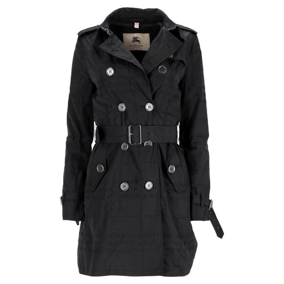 Burberry London Check Trench Coat in Black Polyester - Picture 1 of 6
